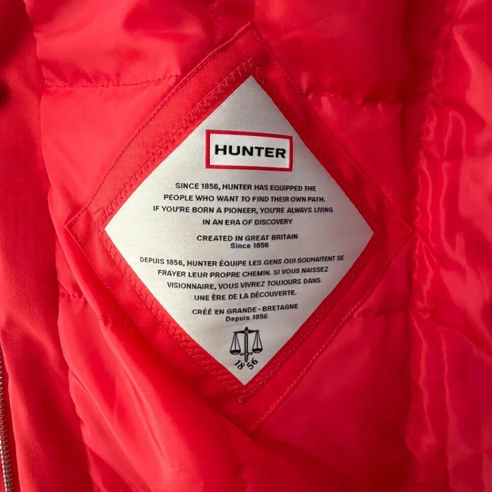 NWT HUNTER Red Chasseur Belted Insulated Hooded Long Trench Coat Small - Picture 15 of 16